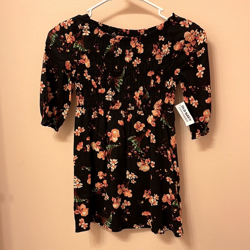 Old Navy Floral Smocked Long-Sleeve Dress for Girls
